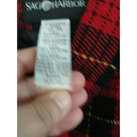 SAG Harbor Collared Front Button Red Plaid Jacket Size 14 - Picture 12 of 14